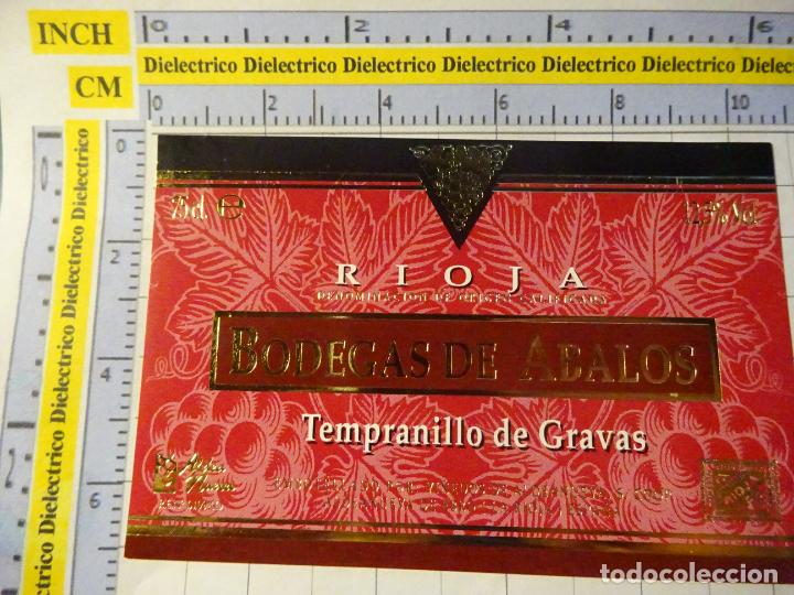 Etichette antiche: ETIQUETA DE BEBIDAS. VINO LICORES. RIOJA BODEGAS DE ABALOS TEMPRANILLO DE GRAVAS. 792
