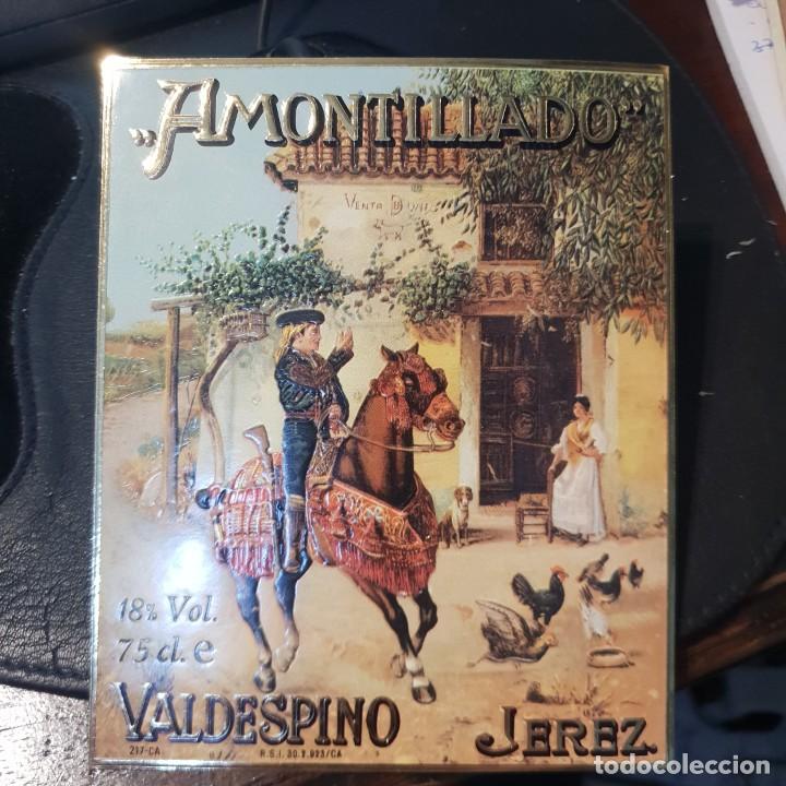 Etiquetas antiguas: Etiqueta vino amontillado valdespino troquelada jerez