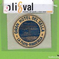 Etiquetas antiguas: ETIQUETA HOTEL DEL SELLA ASTURIAS TROQUEL ESPAÑA 52MM EH3420. Lote 363844955