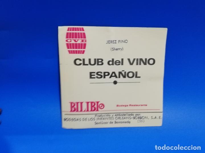 Etiquetas antiguas: ETIQUETA. BODEGAS DE LOS INFANTES. ORLEANS-BORBON. CLUB DEL VINO ESPA&Ntilde;OL. JEREZ FINO,SHERRY.SANLUCAR