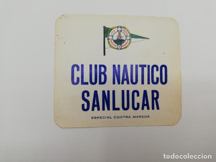 Old Labels: ETIQUETA. CLUB NAUTICO SANLUCAR.