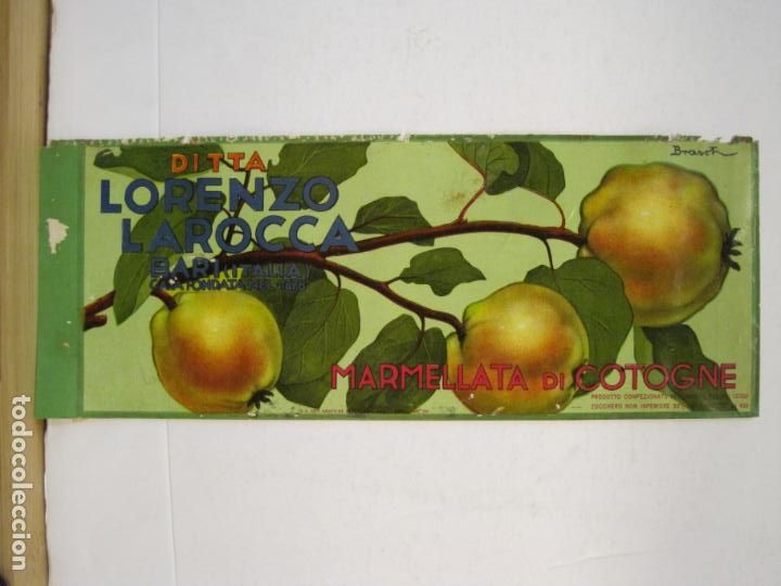 Etichette antiche: MERMELADA DE MEMBRILLO-LORENZO LAROCCA-ETIQUETA ANTIGUA-VER FOTOS-(K-7701)