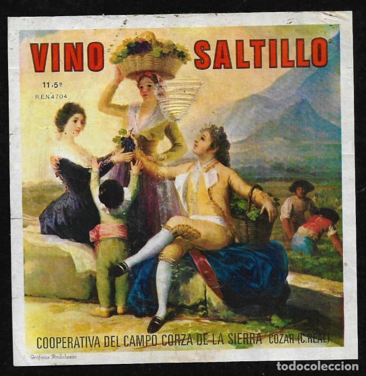 Etiquetas antiguas: ETIQUETA VINO - SALTILLO- CAMPO CORZA DE LA SIERRA - TAMA&Ntilde;O 10.50 X 10.50 CM