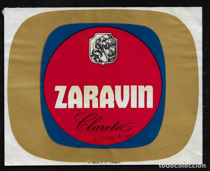 Etiquetas antiguas: ETIQUETA VINO - ZARAVIN - CLARETE - TAMA&Ntilde;O 11.5 X 9.5 CM