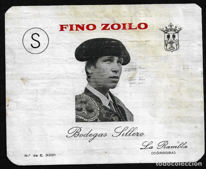 Etiquetas antiguas: ETIQUETA VINO - FINO ZOILO - BODEGAS SILLERO - LA RAMBLA - CORDOBA - TAMA&Ntilde;O 13 X 10.50 CM