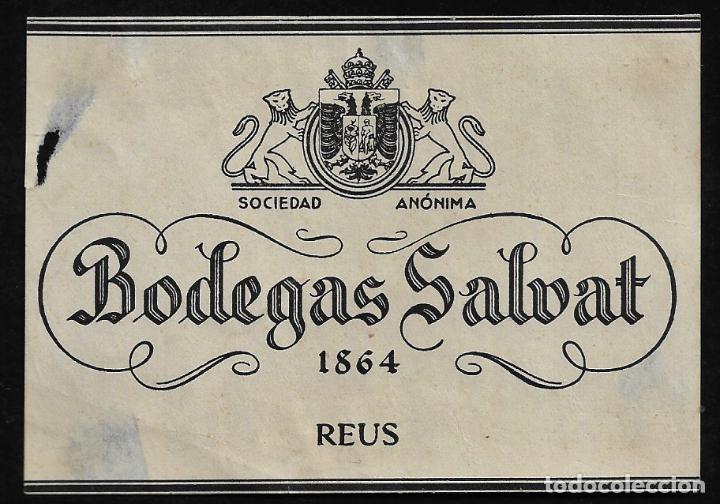 Etiquetas antiguas: ETIQUETA VINO -+ BODEGAS SALVAT - REUS- TAMA&Ntilde;O 11 X 7.5 CM