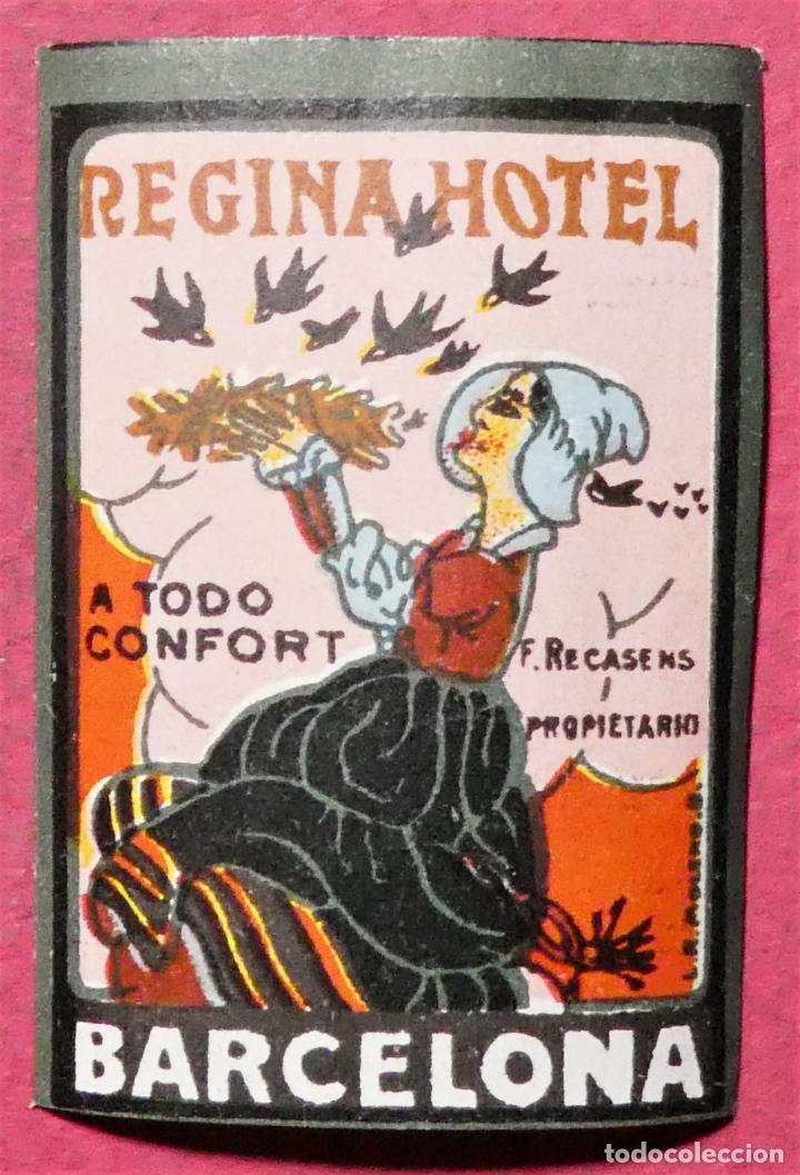 Etiquetas antiguas: ETIQUETA HOTEL REGINA BARCELONA PEQUE&Ntilde;A NUEVA SIN USAR