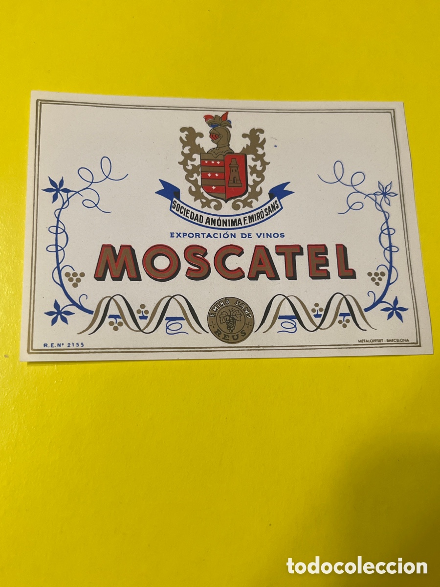 Etiquetas antiguas: 019. ETIQUETA DE LICOR MOSCATEL - Foto 1