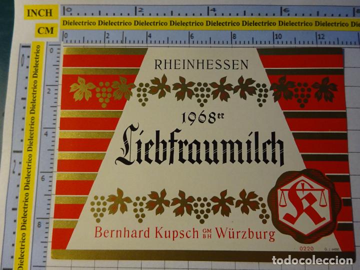 Old Labels: ETIQUETA DE BEBIDAS. VINO LICORES. ALEMANIA LIEBFRAUMILCH 1968 RHEINHESSEN W&Uuml;RZBURG 933