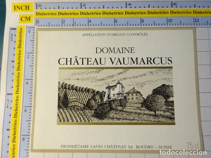 &Eacute;tiquettes anciennes: ETIQUETA DE BEBIDAS. VINO LICORES. SUIZA DOMAINE CH&Acirc;TEAU VAUMARCUS 952