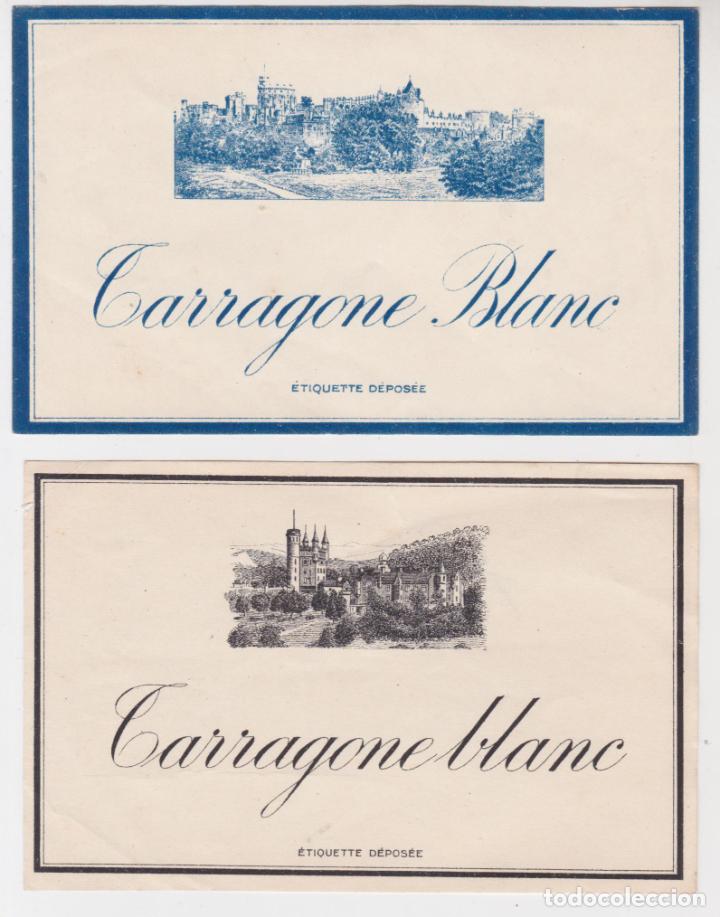 Etiquetas antiguas: 2 ETIQUETAS DE VINO FRANCES TARRAGONE BLANC