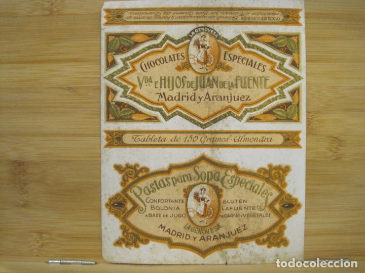 Old Labels: LA GENOVESA-CHOCOLATES & SOPA VDA E HIJOS DE JUAN LAFUENTE-ENVOLTORIOA ETIQUETA-VER FOTOS-(K-8191)