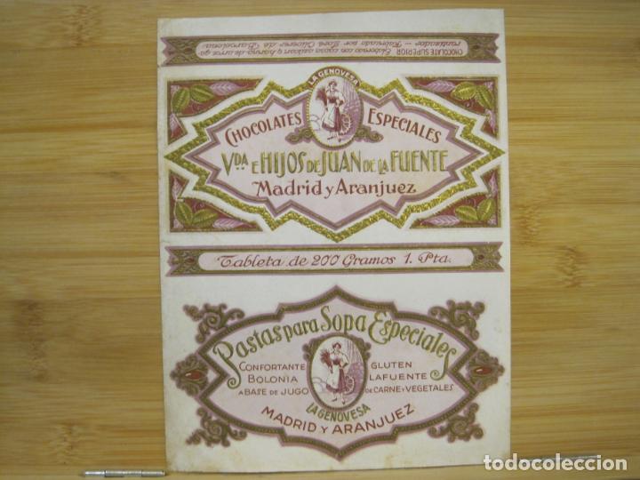 Old Labels: LA GENOVESA-CHOCOLATES & SOPA VDA E HIJOS DE JUAN LAFUENTE-ENVOLTORIOA ETIQUETA-VER FOTOS-(K-8192)