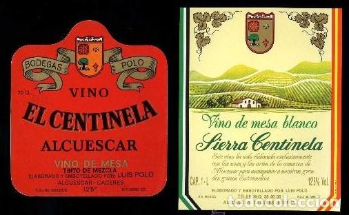Etichette antiche: C&aacute;ceres. Alcuescar. Bodega *Luis Polo* Lote 4 etiquetas.