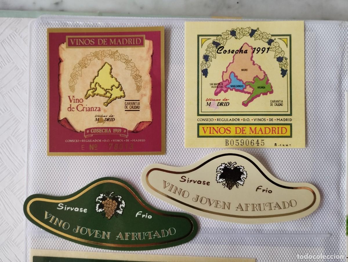 Etiquetas antiguas: 4 ETIQUETAS DE VINO DE MADRID