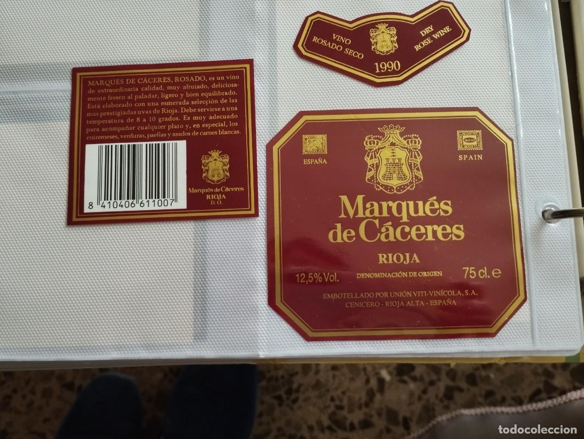 Etiquetas antiguas: ETIQUETA DE VINO ROSADO SECO MARQUES DE CACERES RIOJA 1990