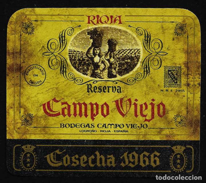 Etiquetas antiguas: ETIQUETA VINO - CAMPO VIEJO- BODEGAS CAMPO VIEJO -LOGRO&Ntilde;O-RIOJA- TAMA&Ntilde;O 9 X 8 CM