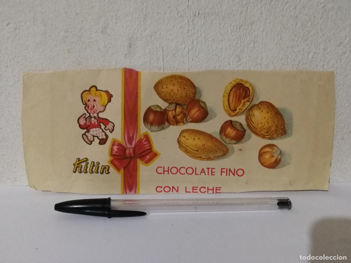 Etichette antiche: PAPEL ETIQUETA PUBLICIDAD ORIGINAL - KITIN - ALBUM - CHOCOLATE FINO ALMENDRADO