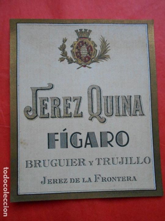 Etiquetas antiguas: ETIQUETA JEREZ QUINA FIGARO BRUGUIER Y TRUJILLO JEREZ