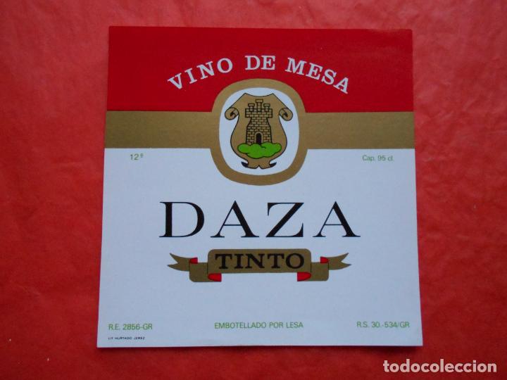 Etiquetas antiguas: ETIQUETA VINO DE MESA DAZA TINTO