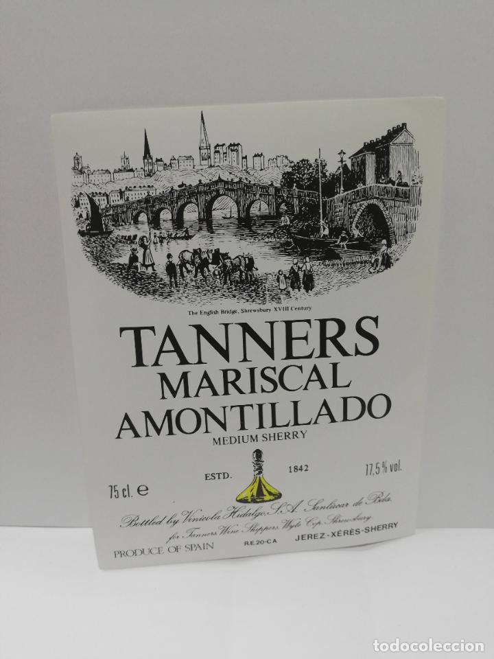 Etiquetas antiguas: ETIQUETA DE VINO. TANNERS MARISCAL CREAM. JEREZ-XERES-SHERRY. MED : 14 X 10 CM APROX.