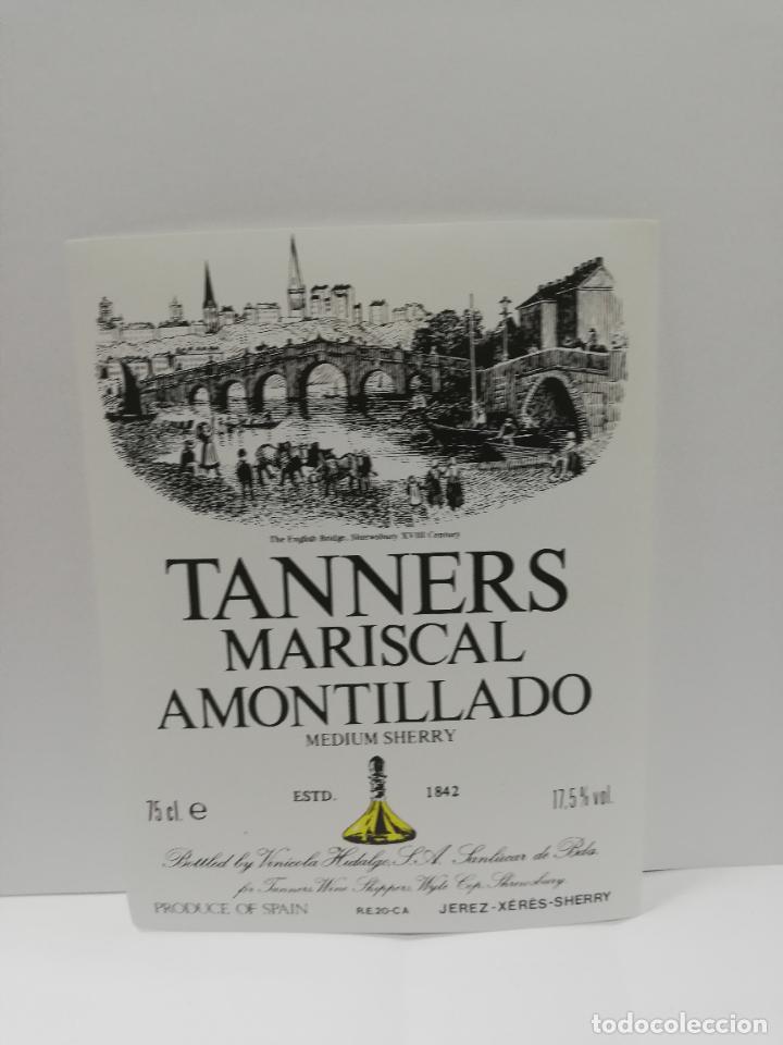 Etiquetas antiguas: ETIQUETA DE VINO. TANNERS MARISCAL CREAM. JEREZ-XERES-SHERRY. MED : 14 X 10 CM APROX.