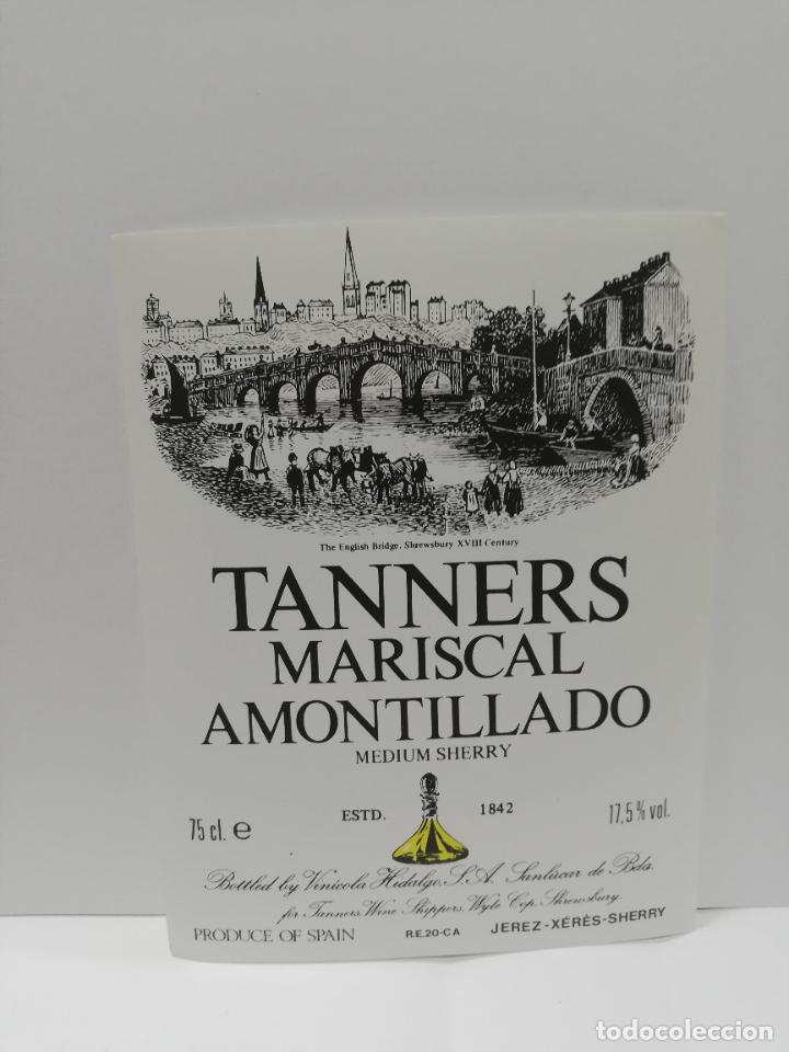 Etiquetas antiguas: ETIQUETA DE VINO. TANNERS MARISCAL CREAM. JEREZ-XERES-SHERRY. MED : 14 X 10 CM APROX.