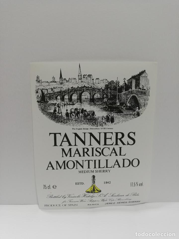 Etiquetas antiguas: ETIQUETA DE VINO. TANNERS MARISCAL CREAM. JEREZ-XERES-SHERRY. MED : 14 X 10 CM APROX.