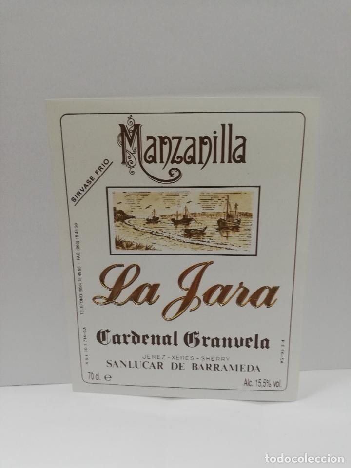 Etiquetas antiguas: ETIQUETA DE VINO. MANZANILLA, LAJARA. CARDENAL GRANUELA. SANLUCARD DEE BARRAMEDA.