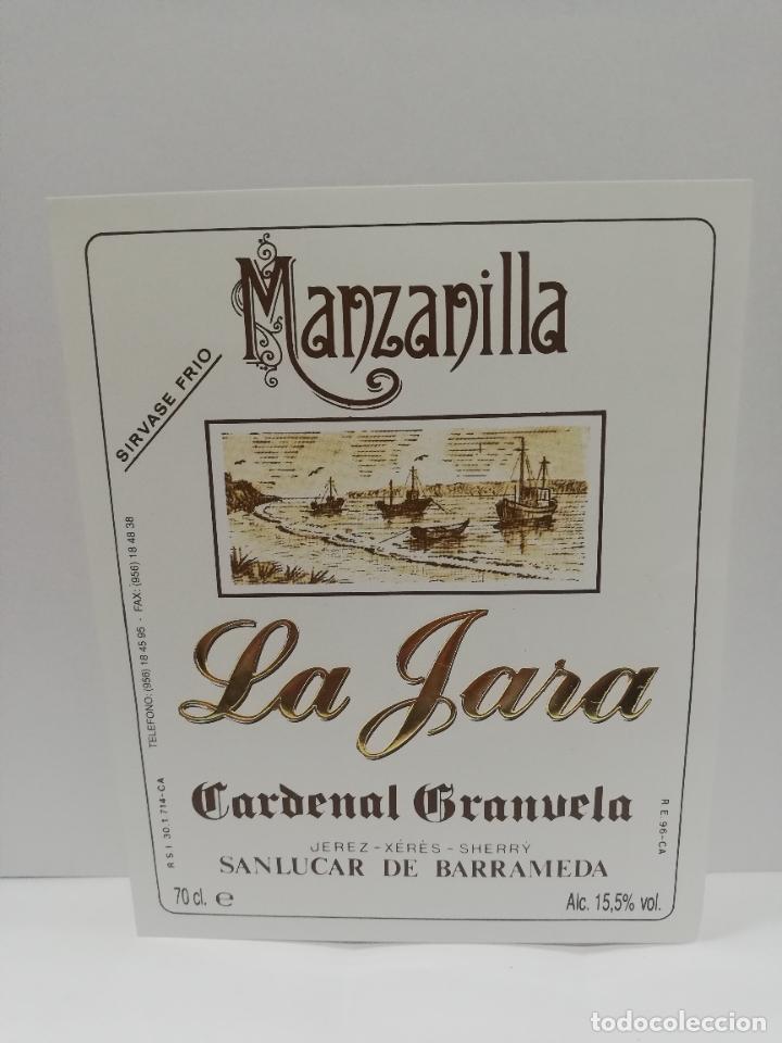 Etiquetas antiguas: ETIQUETA DE VINO. MANZANILLA, LAJARA. CARDENAL GRANUELA. SANLUCARD DEE BARRAMEDA.