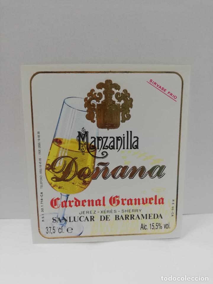 Etiquetas antiguas: ETIQUETA DE VINO. MANZANILLA DO&Ntilde;ANA. CARDENAL GRANUELA. SANLUCAR DE BARRAMEDA.