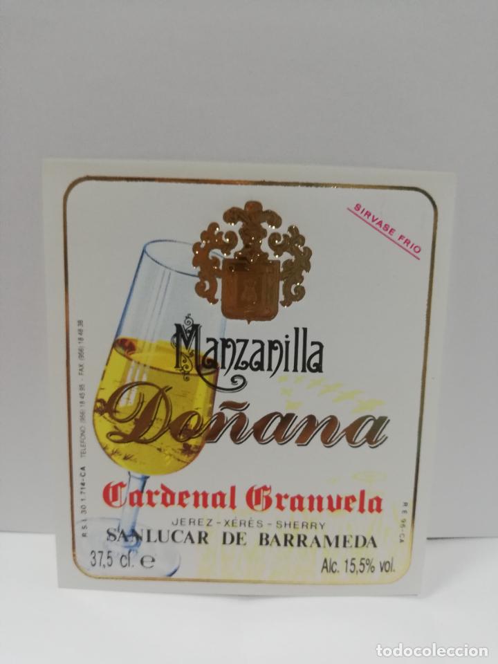 Etiquetas antiguas: ETIQUETA DE VINO. MANZANILLA DO&Ntilde;ANA. CARDENAL GRANUELA. SANLUCAR DE BARRAMEDA.