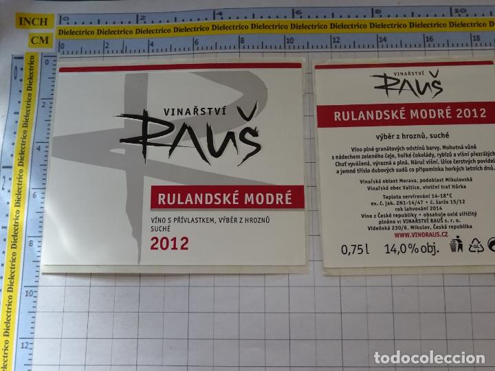 Etiquetas antiguas: ETIQUETA DE BEBIDAS. VINO LICORES. REP&Uacute;BLICA CHECA VINO 2012 RYZLINK RYNSKY. 963