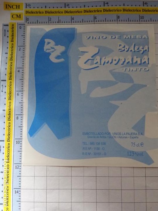 Etichette antiche: ETIQUETA DE BEBIDAS. VINO LICORES. VINO DE MESA BODEGA ZAMORANA BZ VINOS PAJERA . 965