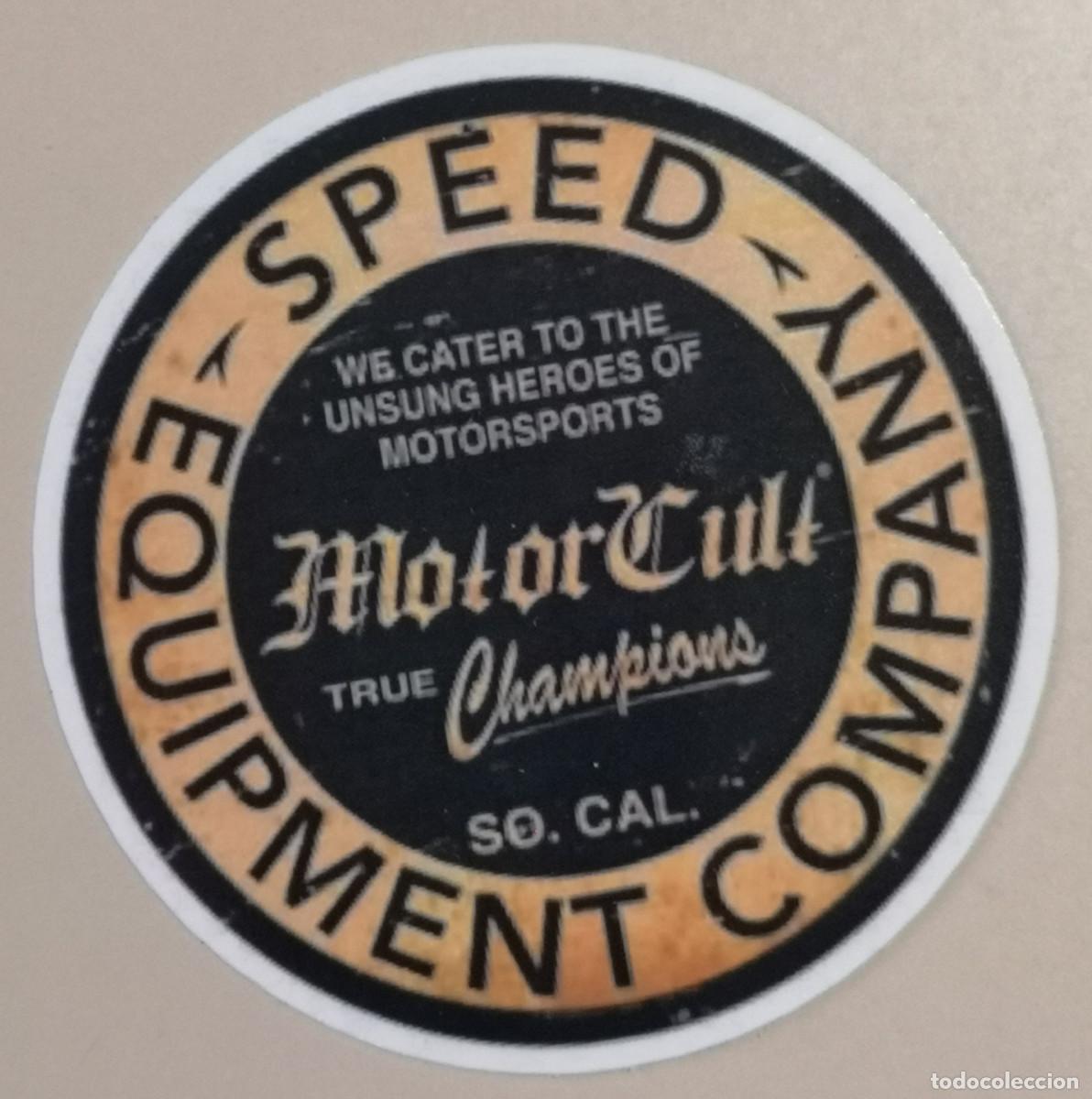 Etichette antiche: ETIQUETA LOGO PLASTIFICADO - MOTOR - SPEED EQUIPMENT COMPANY Motor Cult