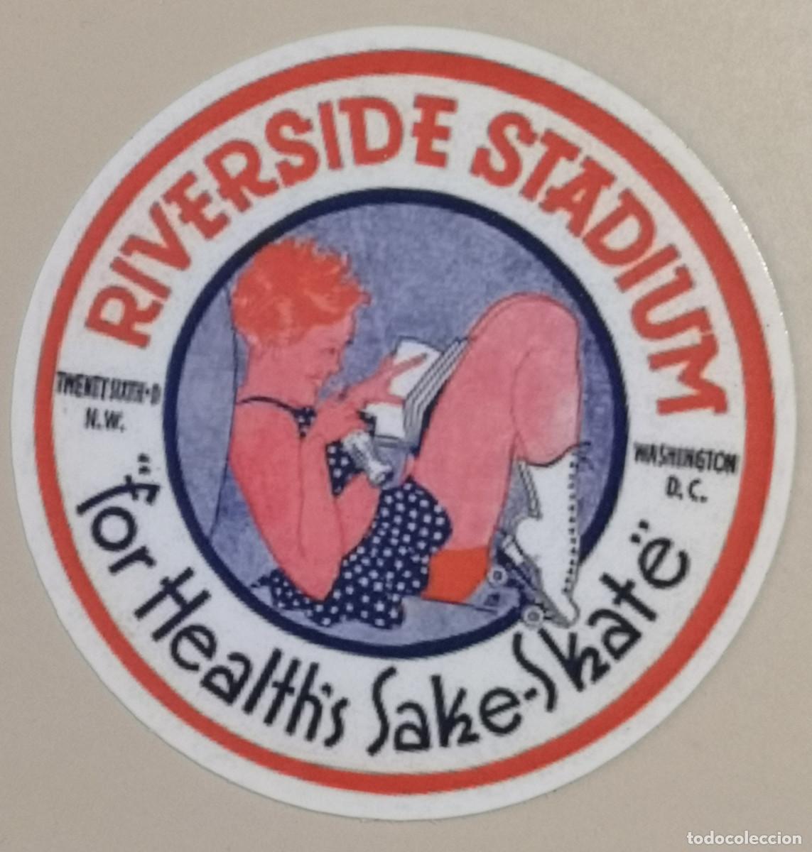 Etichette antiche: ETIQUETA LOGO PLASTIFICADO - SKATER - RIVERSIDE STADIUM