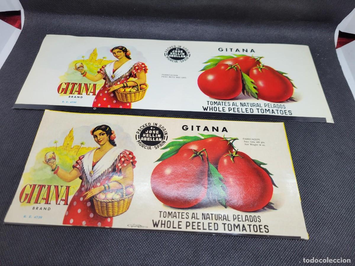 Etiquetas antiguas: ETIQUETAS DIFERENTES DE TOMATES LA GITANA N1 - Foto 1