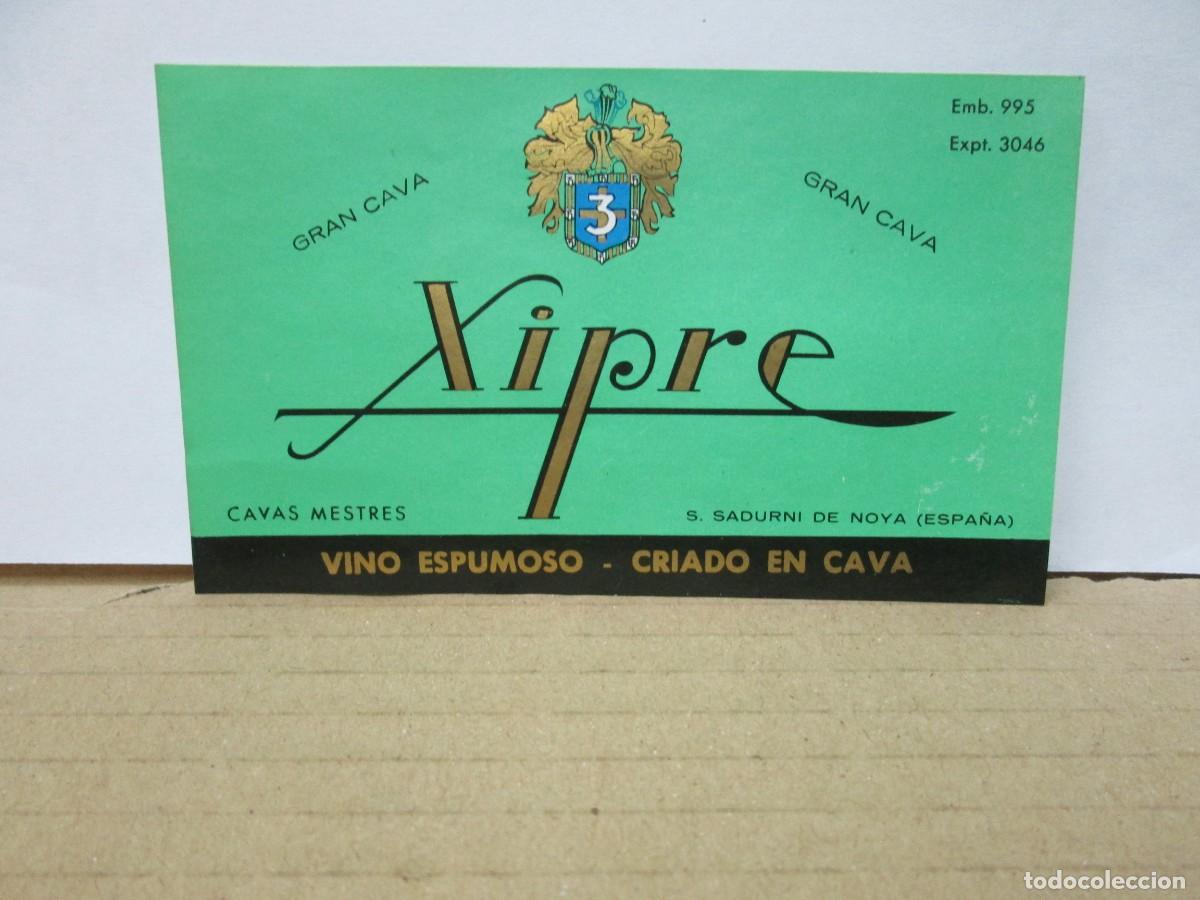 Etiquetas antiguas: ANTIGUA ETIQUETA, VINO ESPUMOSO CRIADO EN CAVA XIPRE