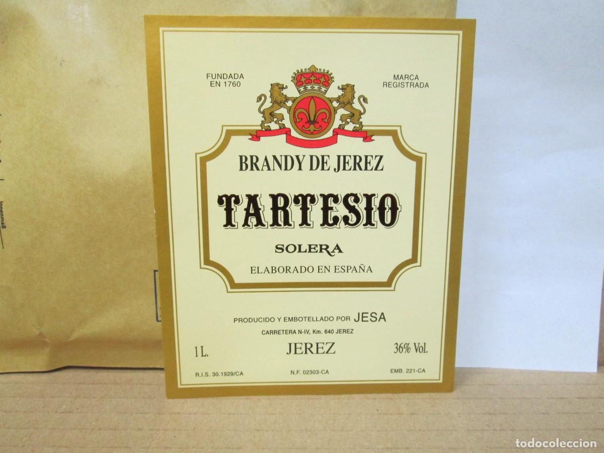 Etiquetas antiguas: ANTIGUA ETIQUETA, BRANDY DE JEREZ TARTESIO