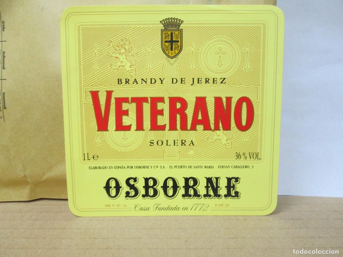 Etiquetas antiguas: ANTIGUA ETIQUETA, BRANDY VETERANO SOLERA,
