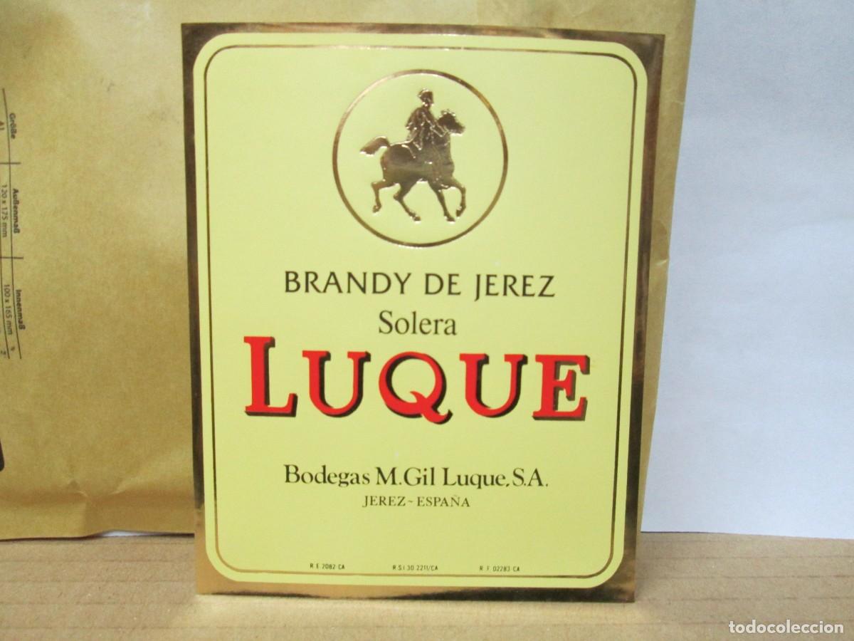 Etiquetas antiguas: ANTIGUA ETIQUETA, BRANDY SOLERA LUQUE