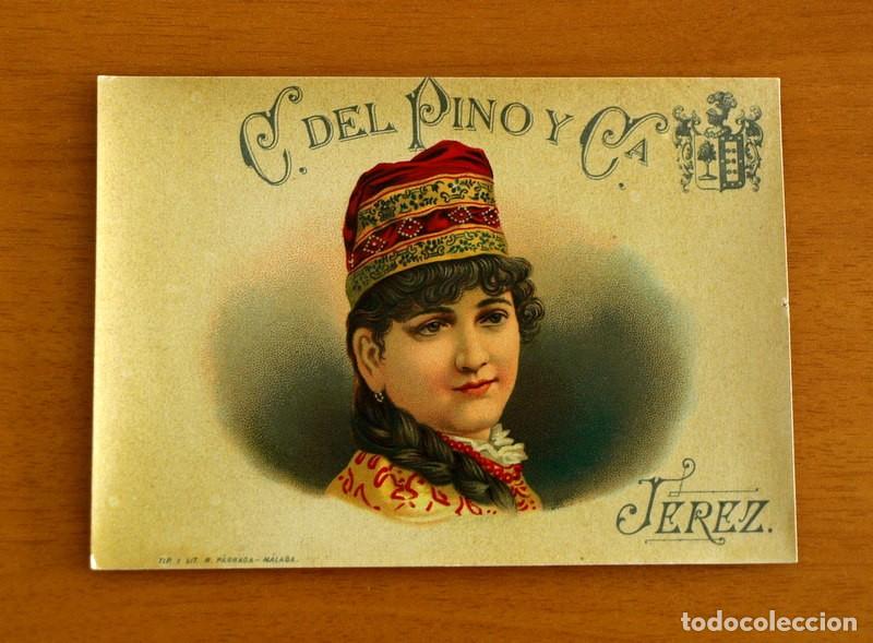 Etiquetas antiguas: Etiqueta de Vino - C. del Pino y CA. Jerez-Xerez - Tama&ntilde;o 10x14 cm.