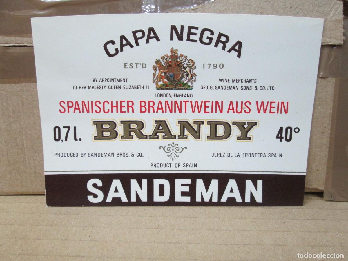 Etiquetas antiguas: ANTIGUA ETIQUETA, CAPA NEGRA BRANDY SANDEMAN