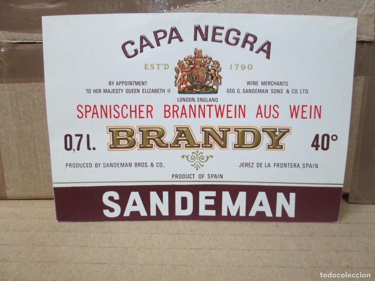 Etiquetas antiguas: ANTIGUA ETIQUETA, CAPA NEGRA BRANDY SANDEMAN