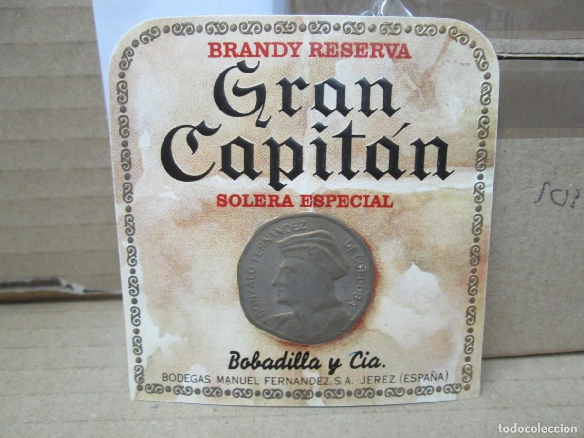 Etiquetas antiguas: ANTIGUA ETIQUETA, BRANDY GRAN CAPITAN BOBADILLA