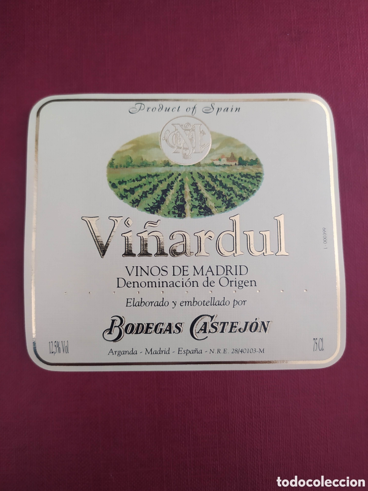 Etiquetas antiguas: Etiqueta vino Vi&ntilde;ardul