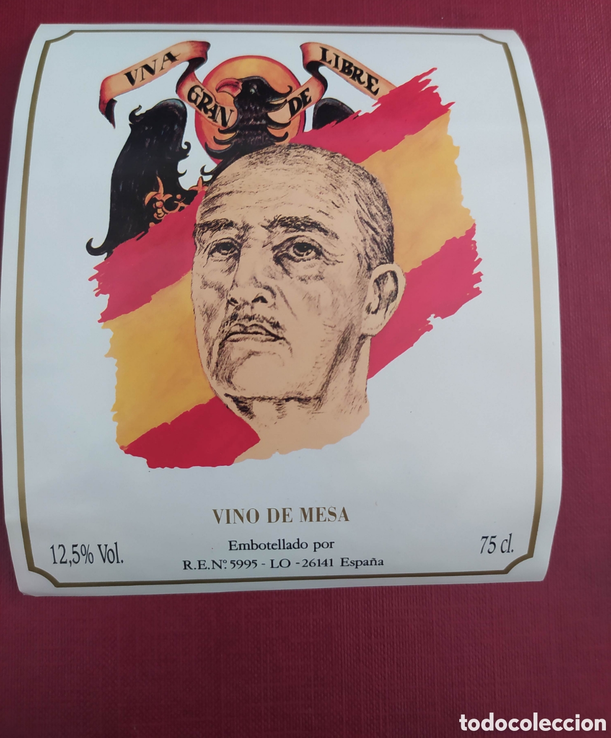 Etiquetas antiguas: Etiqueta vino de mesa Franco