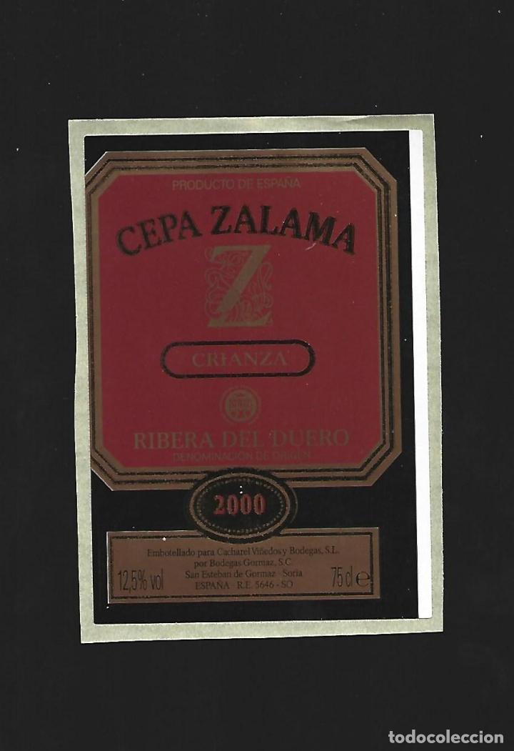 Etiquetas antiguas: CEPA ZALAMA RIBERA DUERO SORIA VINO - ETIQUETA - ORIGINAL