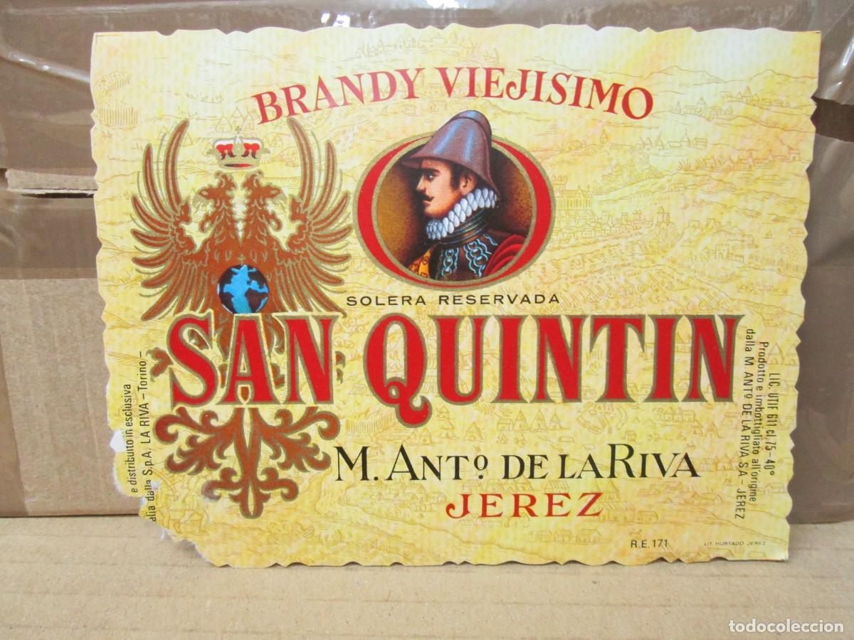 Etiquetas antiguas: ANTIGUA ETIQUETA, BRANDY VIEJISIMO SAN QUINTIN