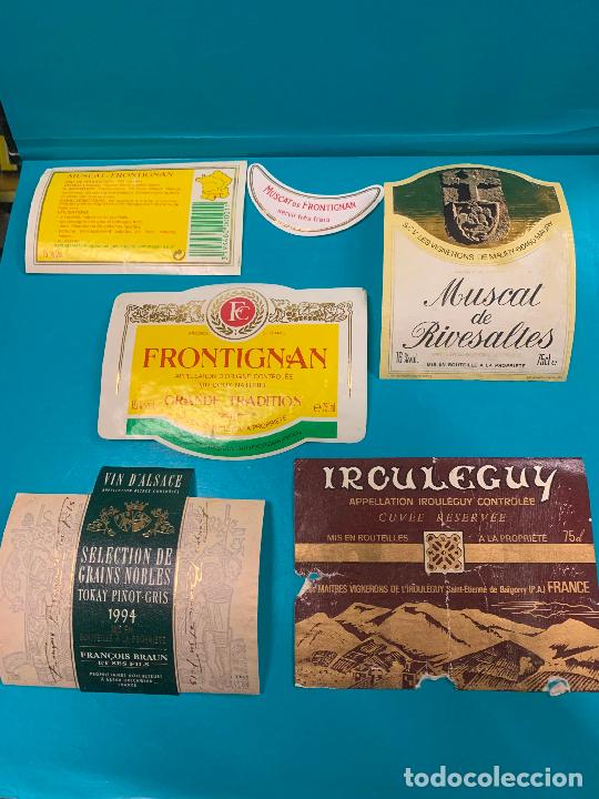 Etiquetas antiguas: Lote de etiquetas de vino, licor o champan&hellip; lo que se ve en la foto